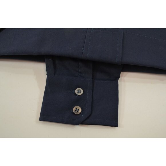 Sears Mens Wearmaster Work Shirt Medium 16-16.5 Long Sleeve Navy Blue NOS Vtg - Picture 6 of 6